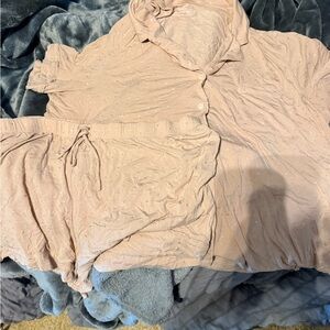 Victoria's Secret Blush Pink Button-Up Pajama Set